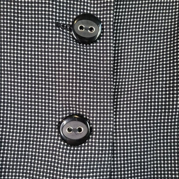 White House Black Market Cropped Gingham Big Button Blazer Jacket Wide Slv Sz 14 - Picture 6 of 13